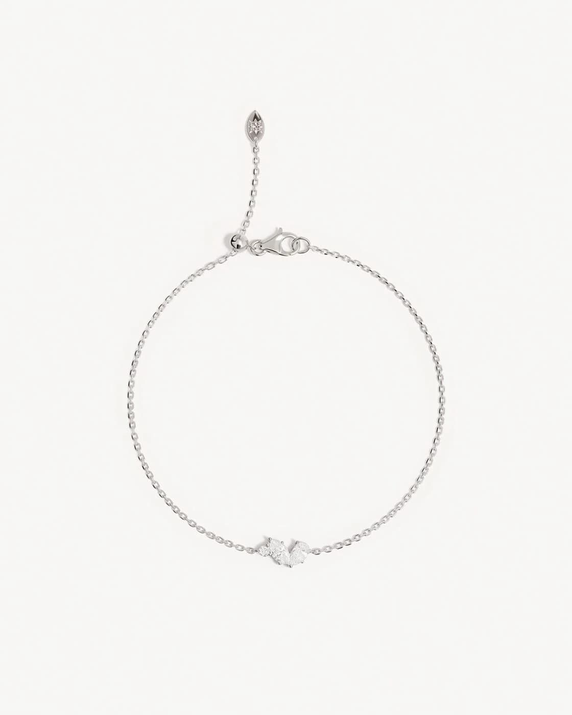 Sterling Silver Crystal Wings Bracelet