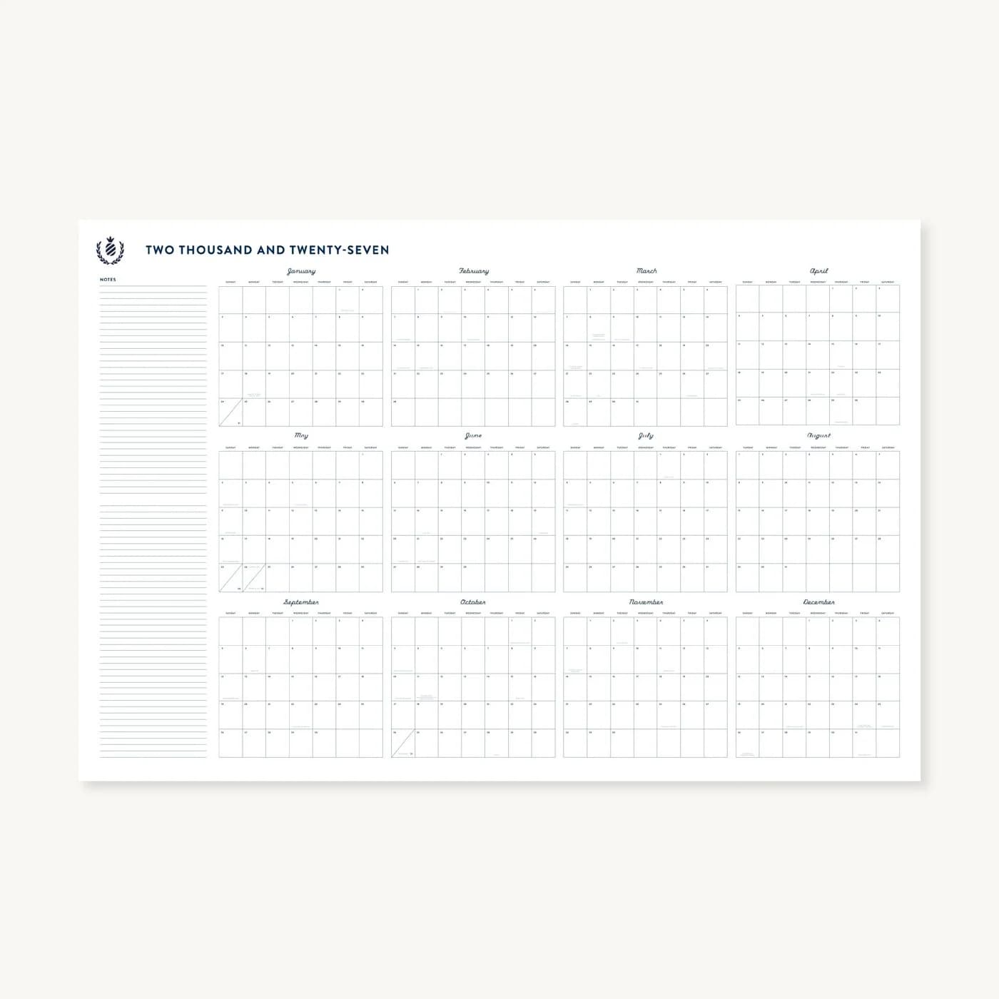 2027 Wall Calendar - Printable