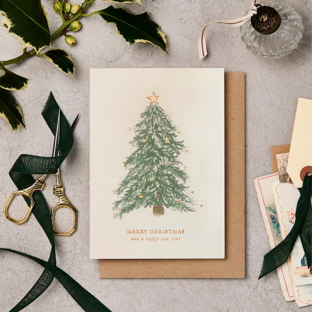 Tree & Lights Christmas Card